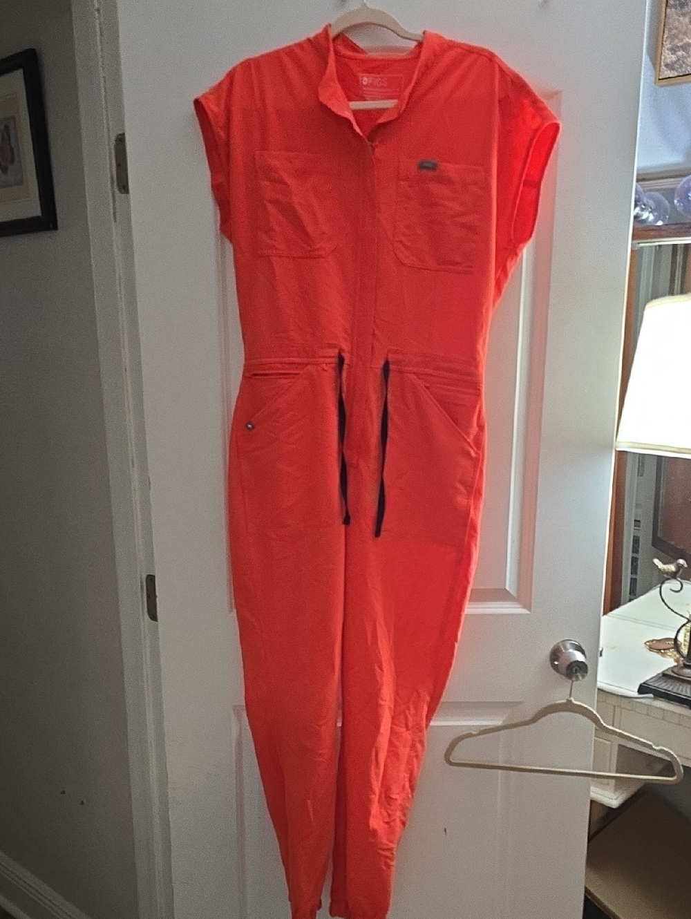Figs Technical Collection Jumpsuit in Bright Orange